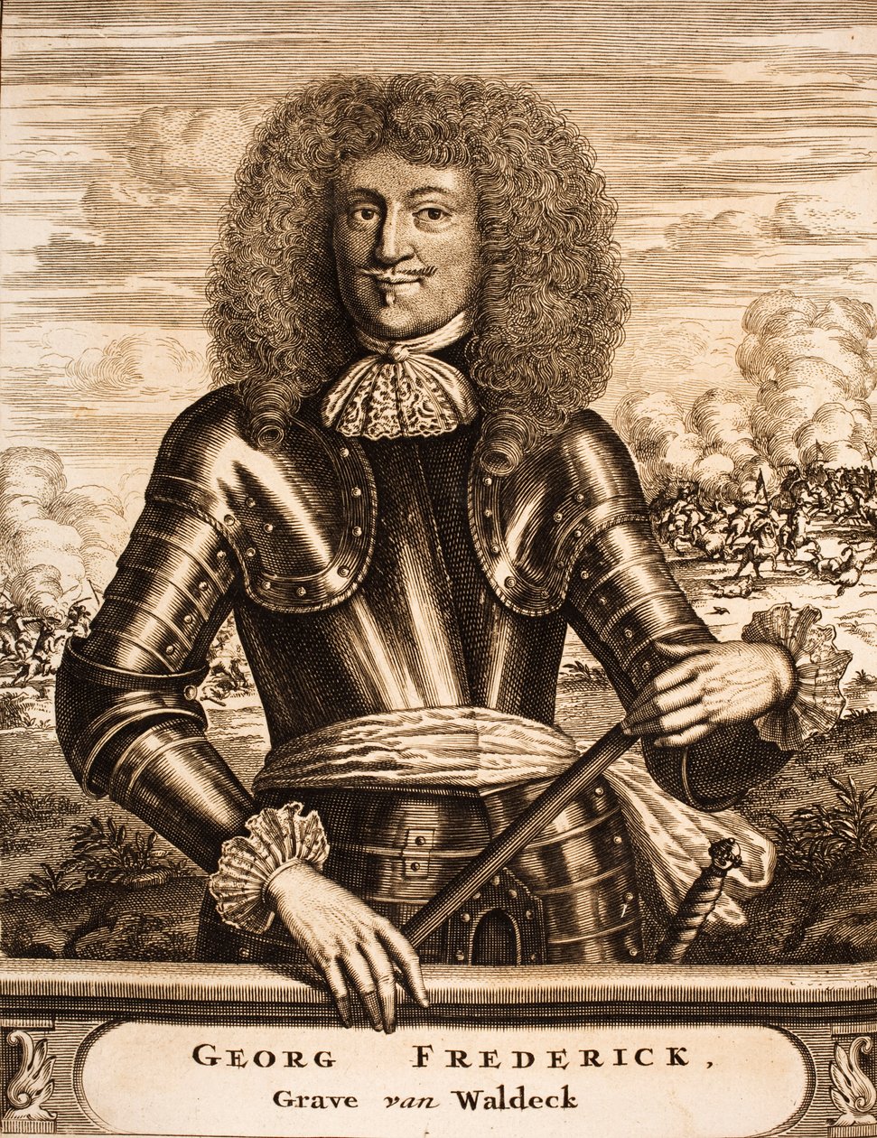 Portræt af Prins Georg Friedrich af Waldeck 1620-1692 Fra: Krigsscene, 1675. af Unbekannt