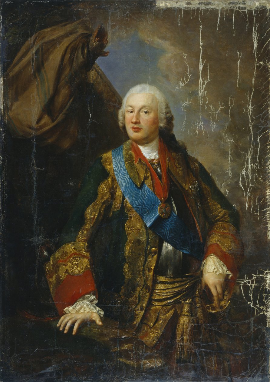 Portræt af prins Mikhail Nikitich Volkonsky 1713-1788, midten af det 18. århundrede. af Unbekannt