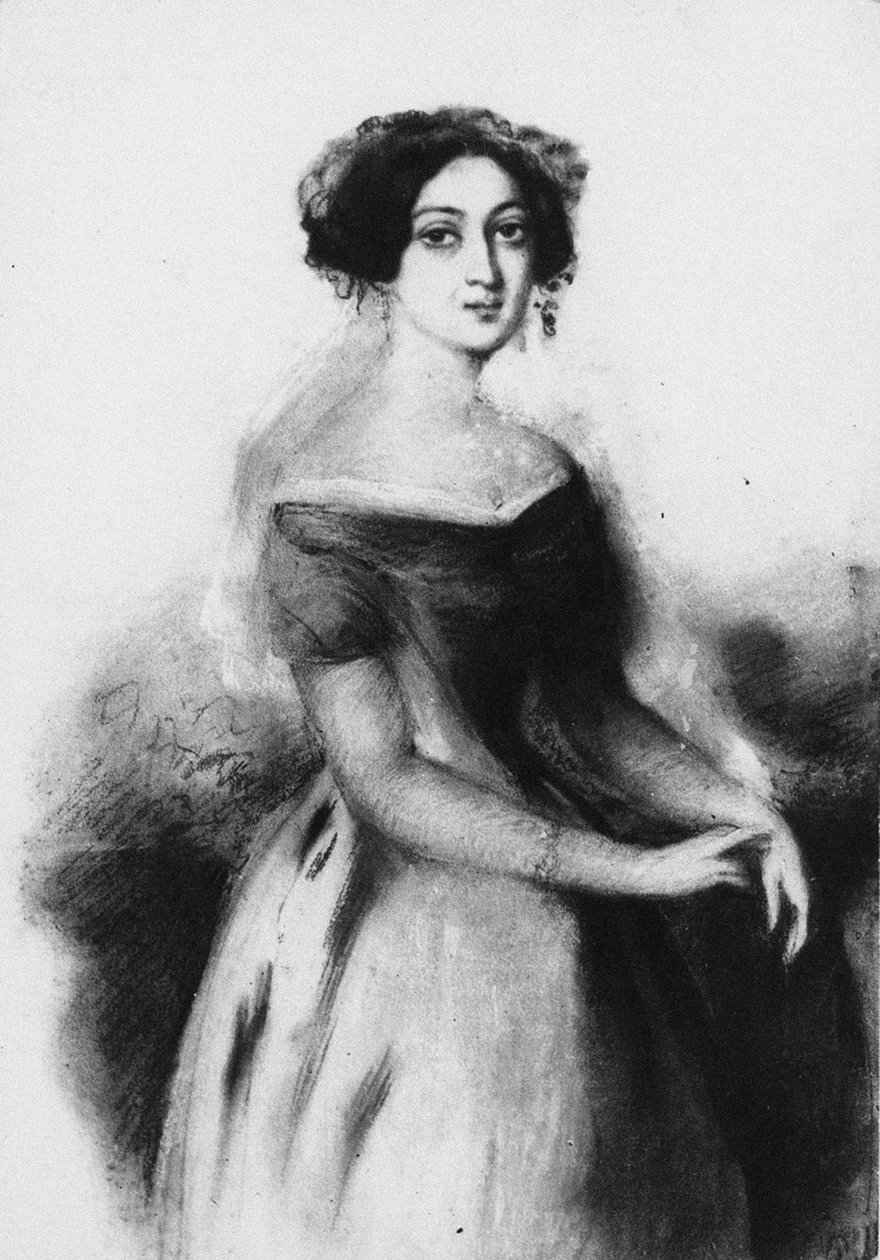 Portræt af prinsesse Nino Chavchavadze, ca. 1830 af Unbekannt