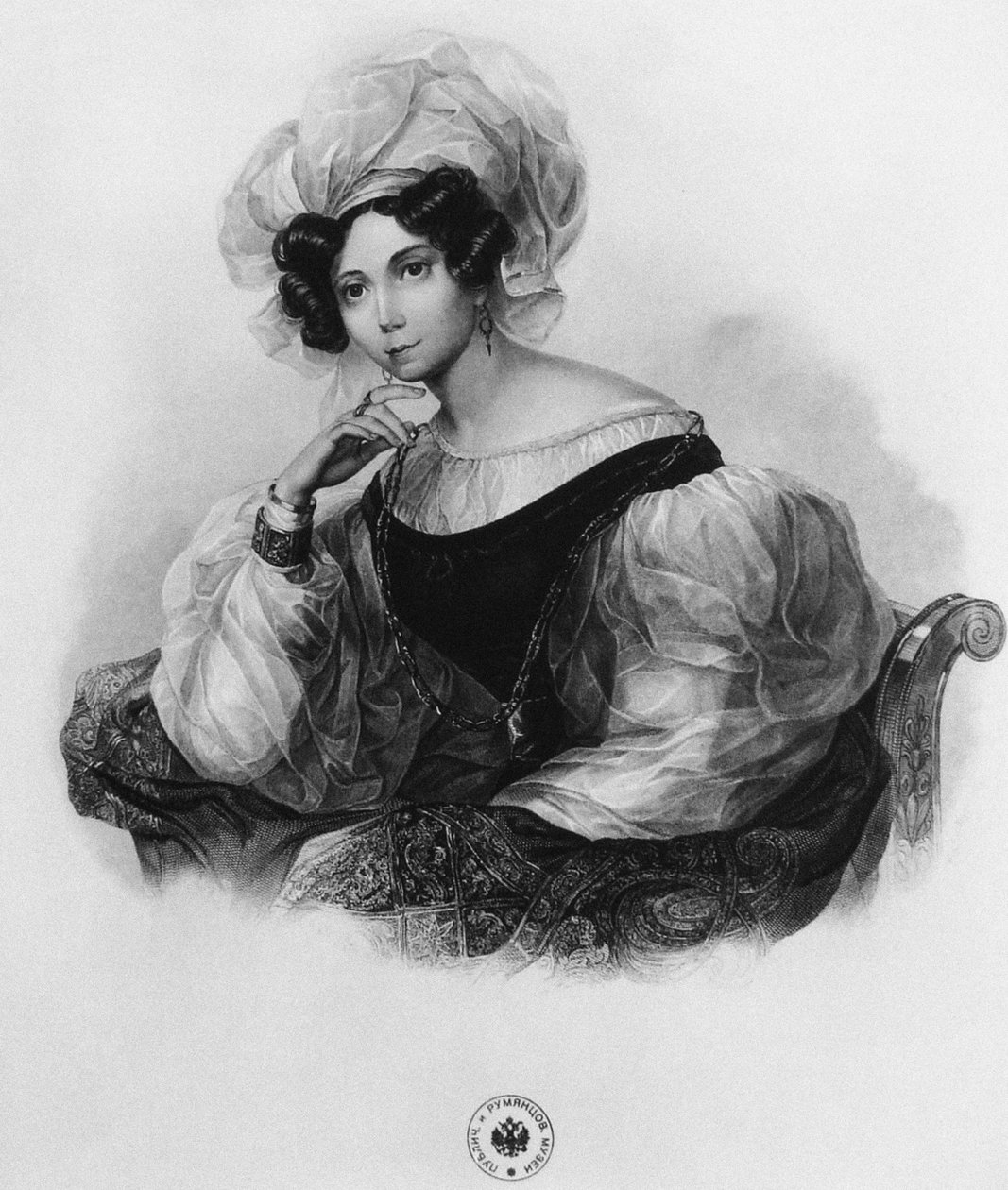 Portræt af prinsesse Zinaida Alexandrovna Volkonskaya 1792-1862 af Unbekannt