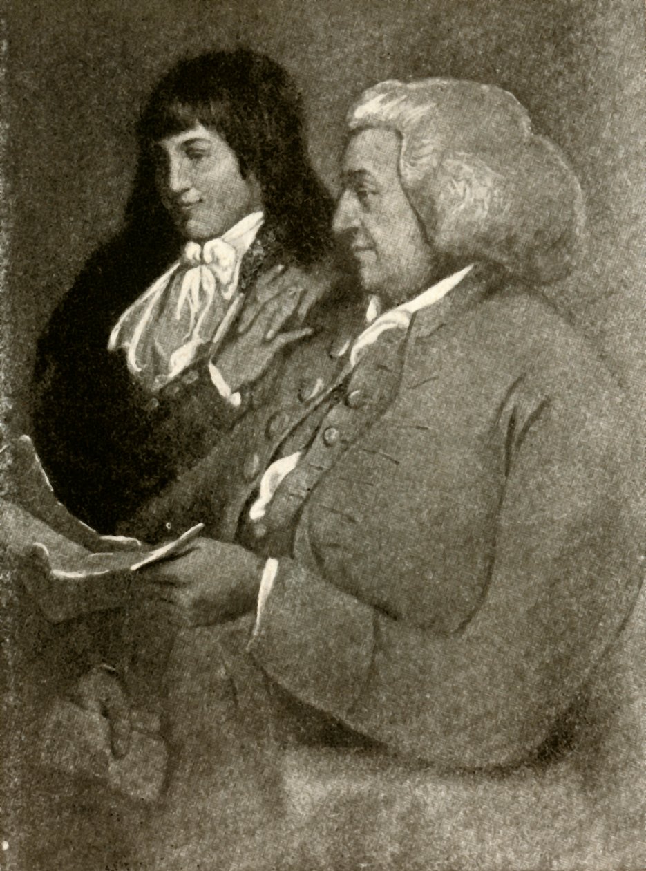 Portræt af Samuel Shoemaker, i bobwig, og hans søn, 1789, 1937. af Unbekannt