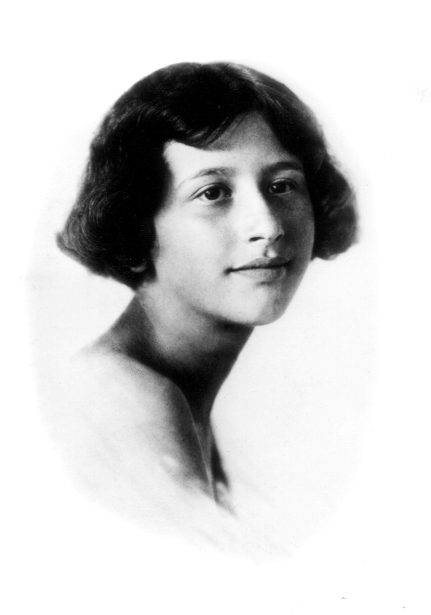 Portræt af Simone Weil (s/h foto) af Unbekannt