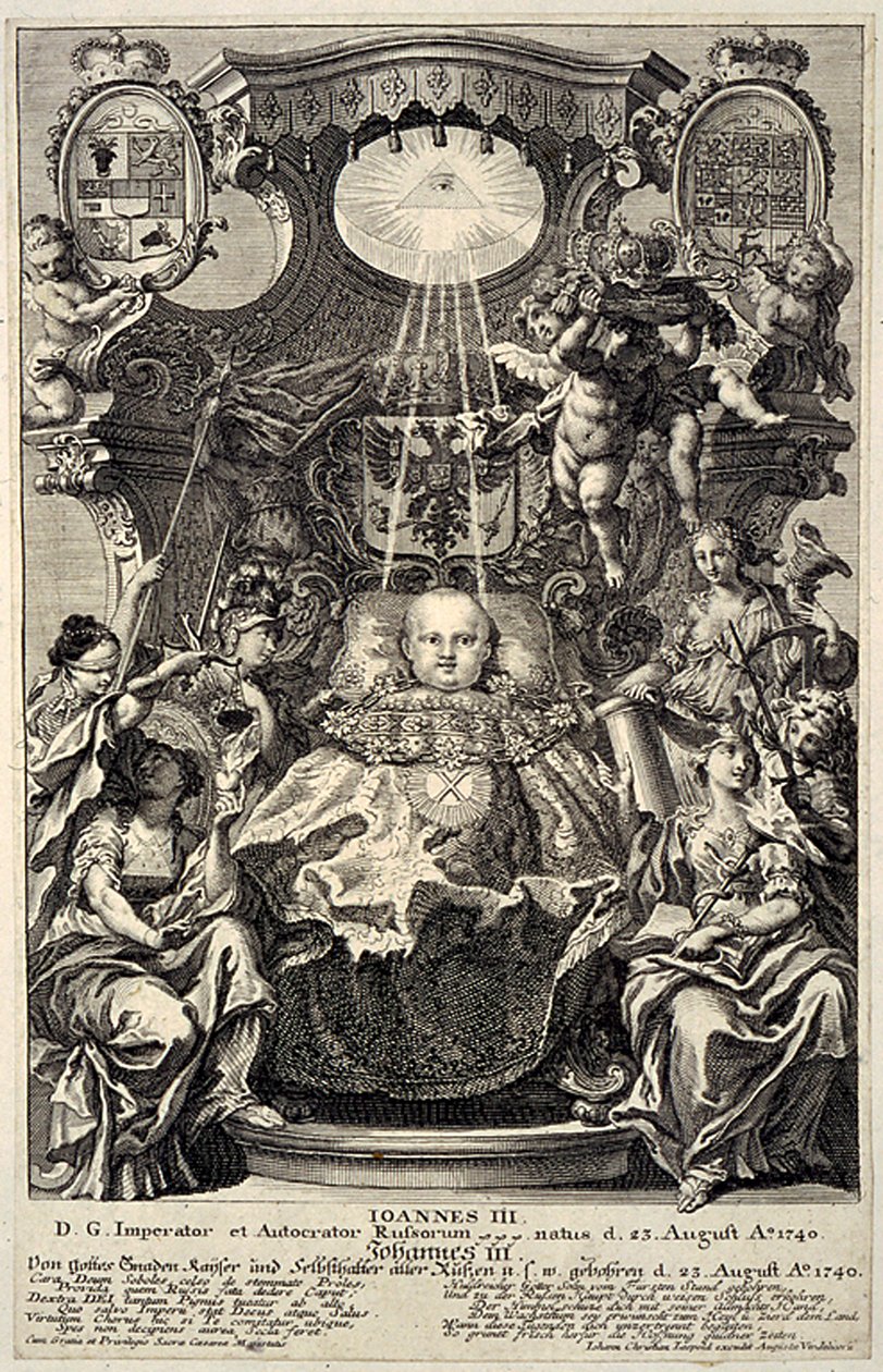 Portræt af zar Ivan VI Antonovich af Rusland 1740-1764, 1740 af Unbekannt