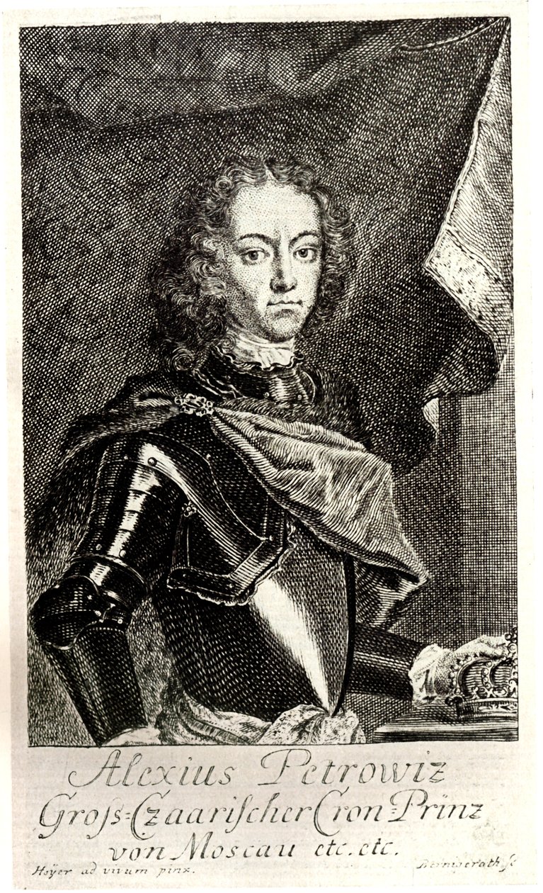 Portræt af Tsarevich Alexei Petrovich af Rusland 1690-1718 af Unbekannt
