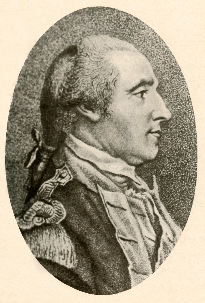 Portræt af Washington, hentet fra livet, viser hår i grisehalekø, c1770, 1937. af Unbekannt