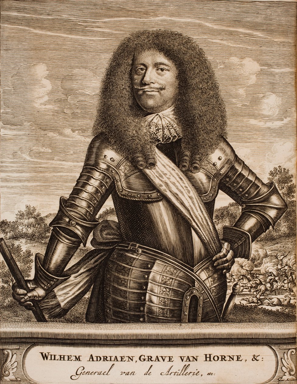 Portræt af Willem Adriaan II van Horne 1633-1694 Fra: Krigsscene, 1675. af Unbekannt