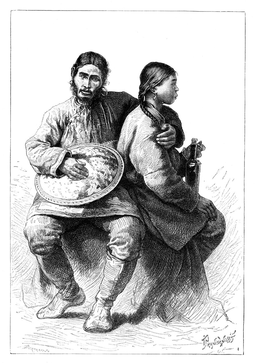 Portræt af et guld Nanai-par, 1895 af Unbekannt