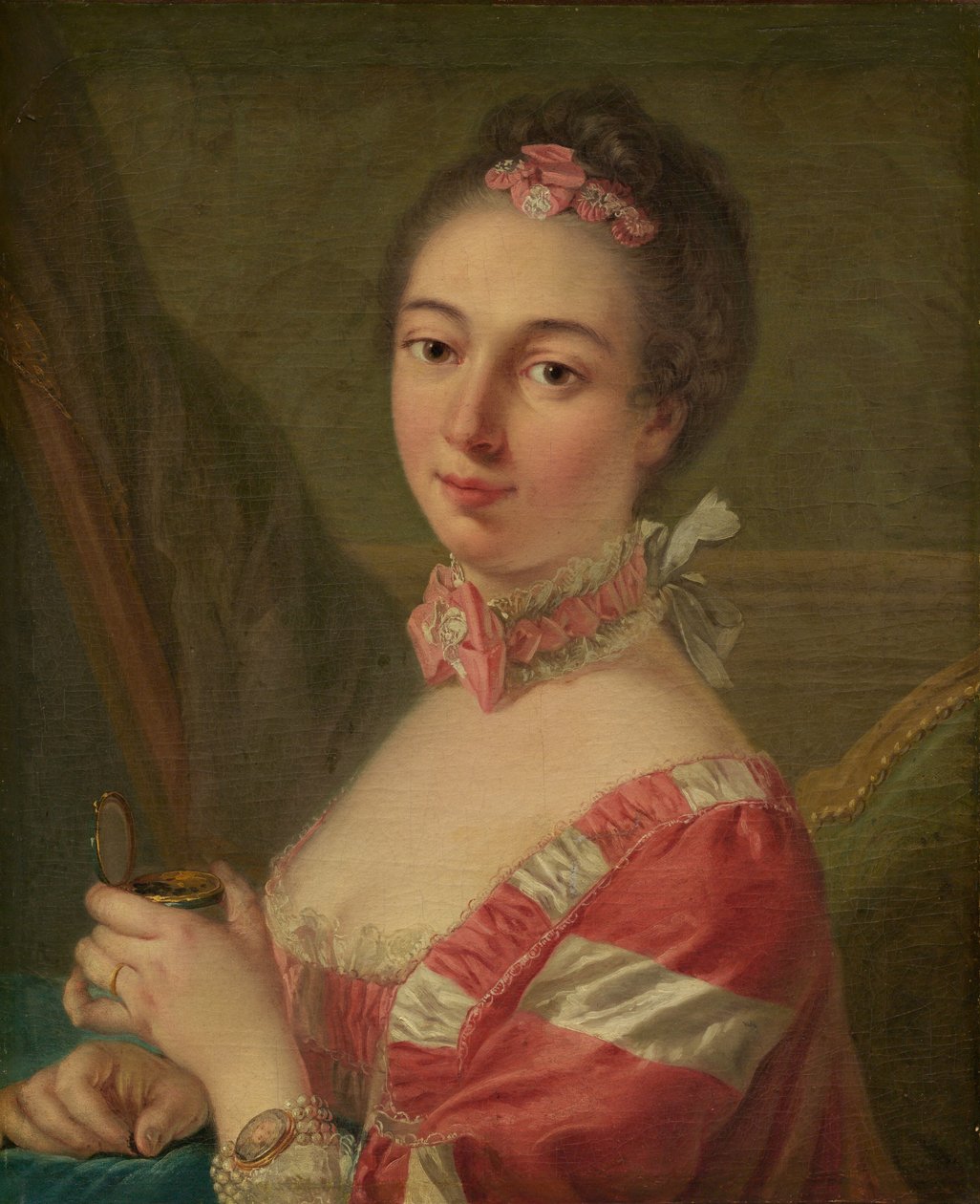 Portræt af en dame, 1700-tallet. af Unbekannt