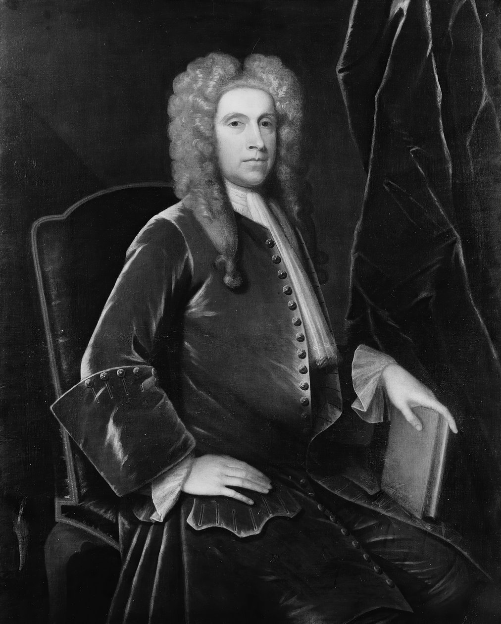 Portræt af en mand, ca. 1720-30. af Unbekannt