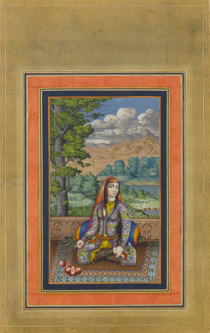 Portræt af en persisk dame, folio fra Davis Album, ca. 1736-37. af Unbekannt