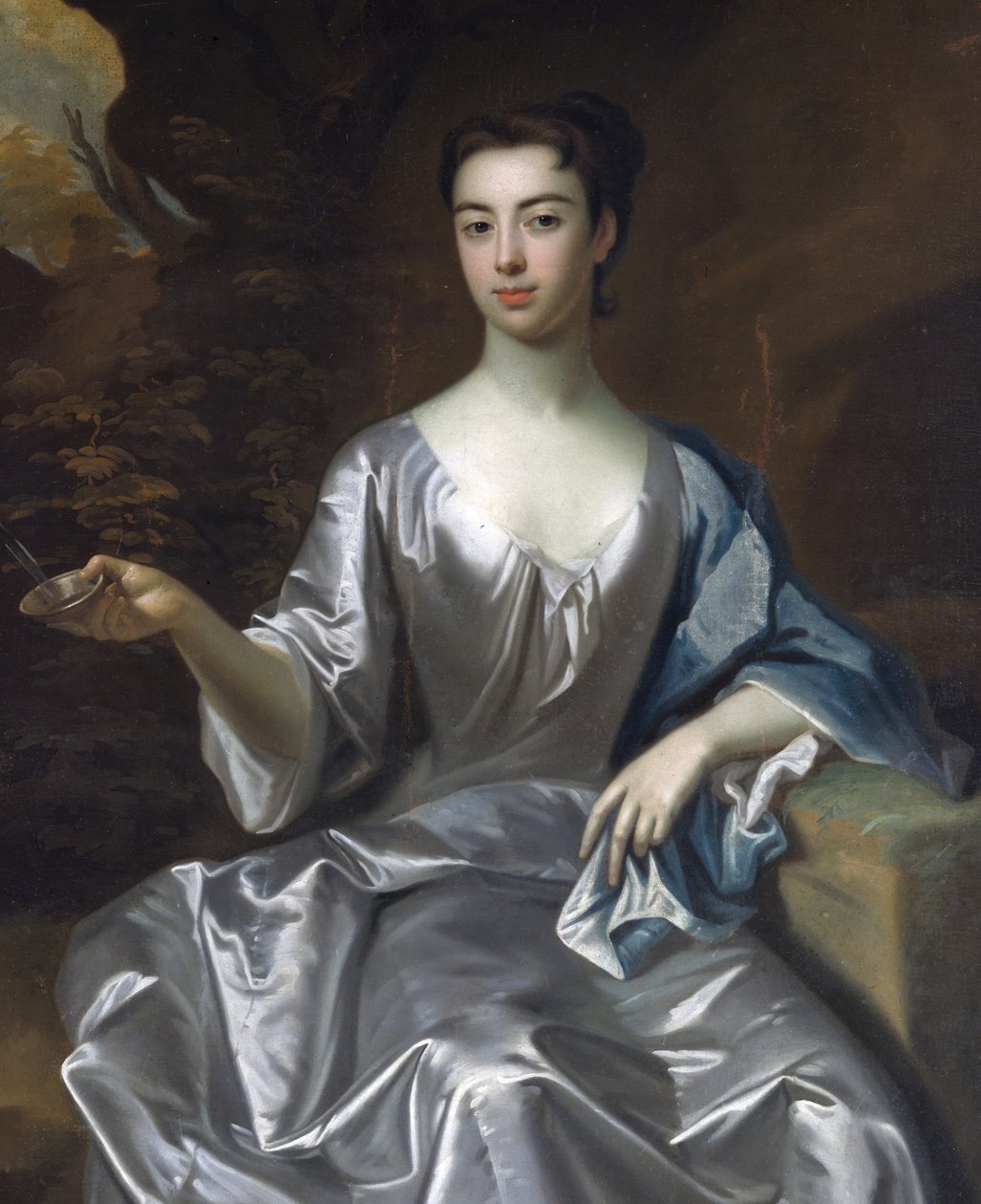 Portræt af en kvinde, kaldet Maria Taylor Byrd, 1700-1725. af Unbekannt