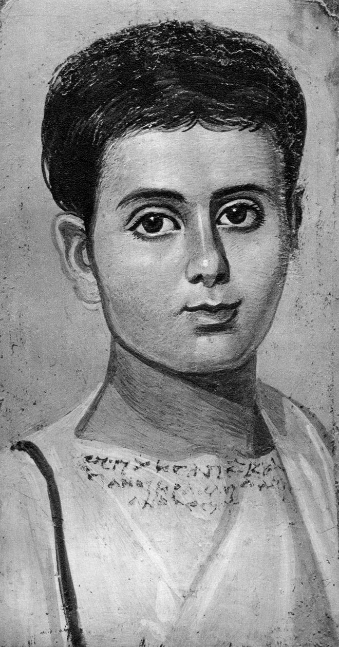 Portræt af en ung dreng, Al-Fayyum, Egypten, 2. århundrede 1936 af Unbekannt