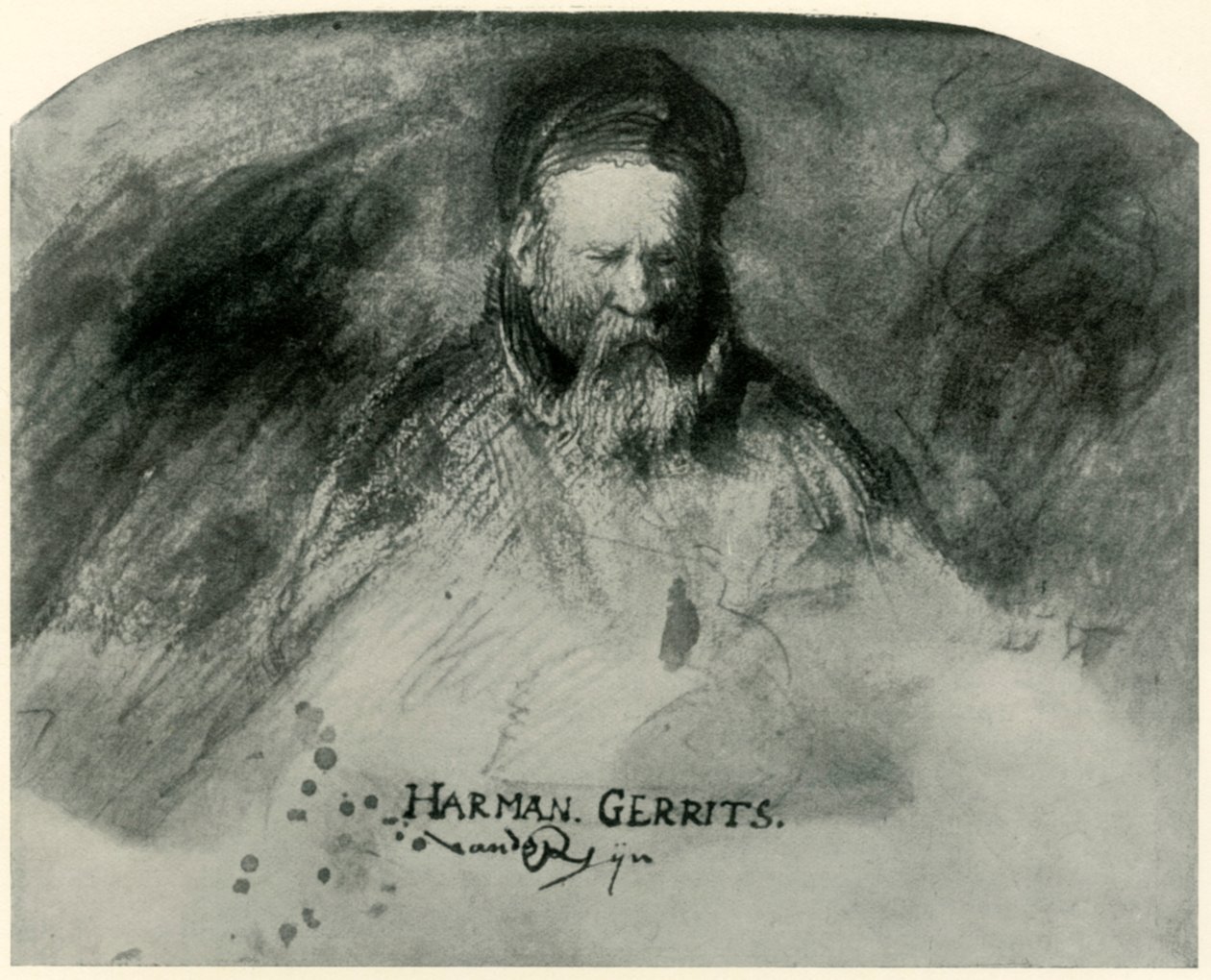 Portræt af en gammel mand Rembrandts far, 1625-1630, 1906. af Unbekannt