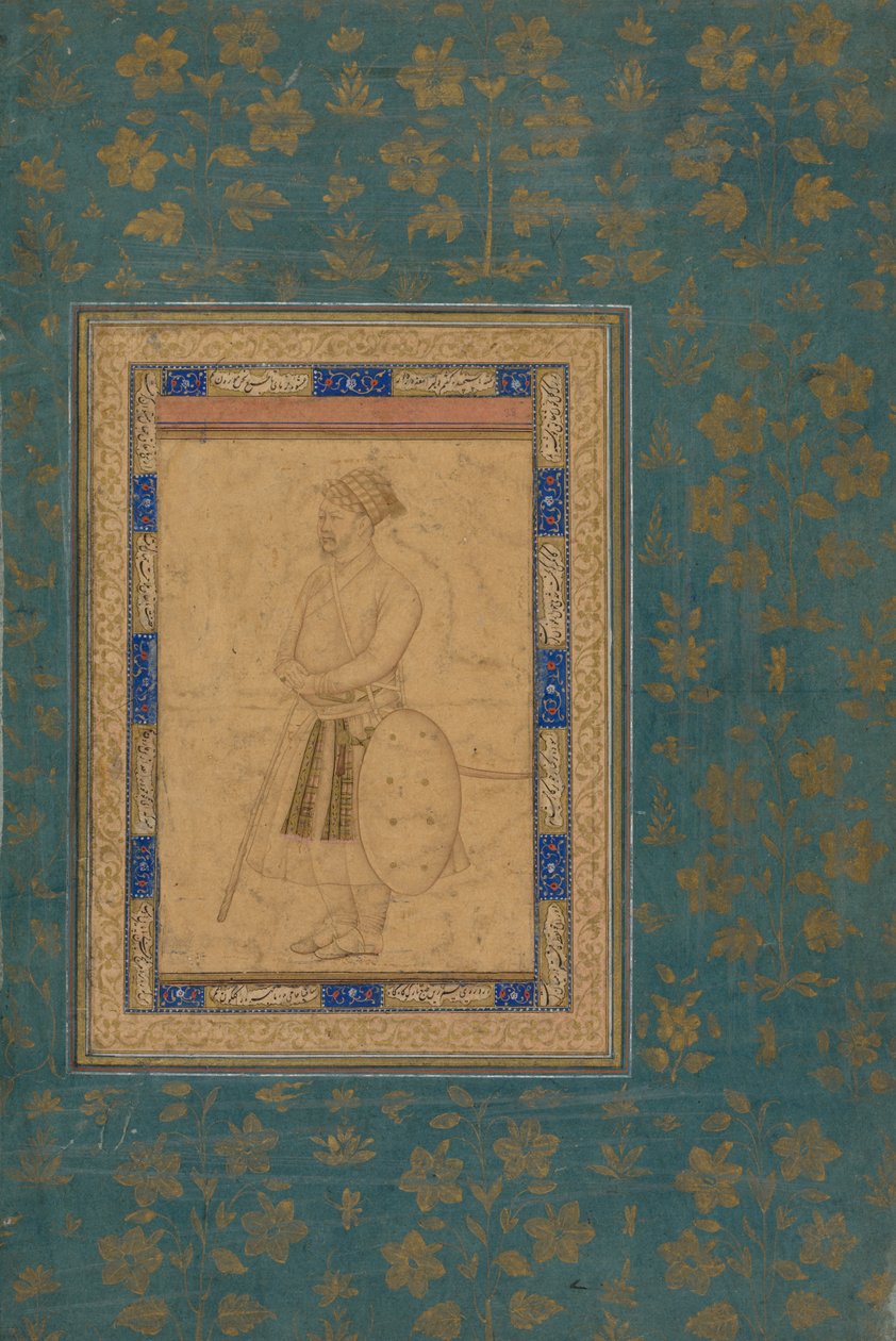 Portræt af en uidentificeret adelsmand fra Shah Jahans Court, ca. 1640-1650. af Unbekannt