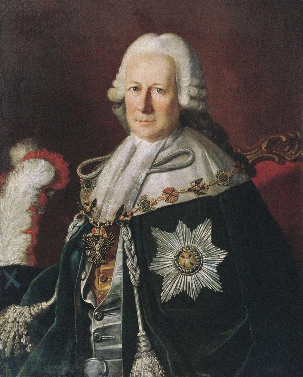 Portræt af admiral Semyon Ivanovich Mordvinov 1701-1777 efter Carl Ludwig Christineck, 1771 af Unbekannt