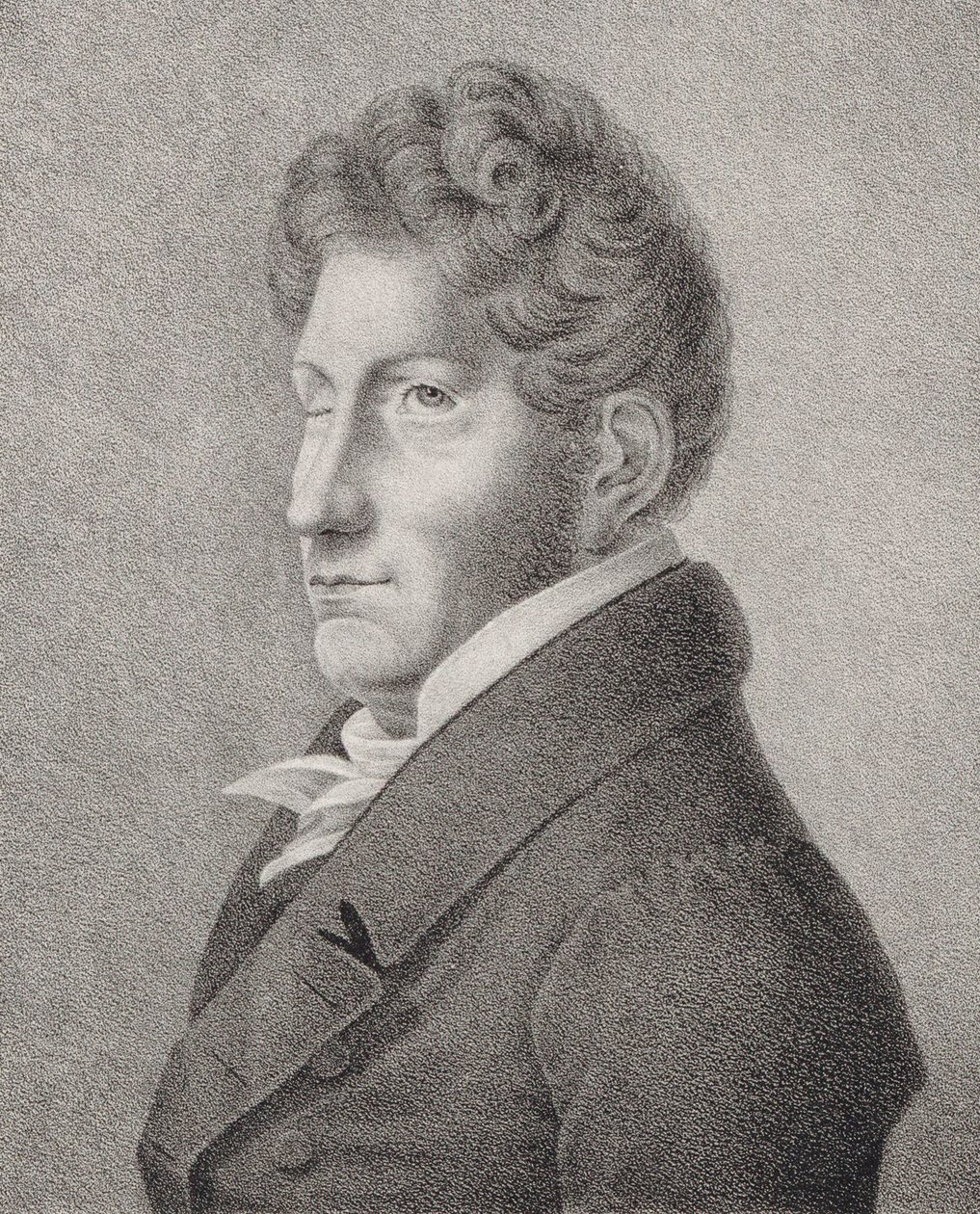 Portræt af komponisten Friedrich Kuhlau 1786-1832. af Unbekannt
