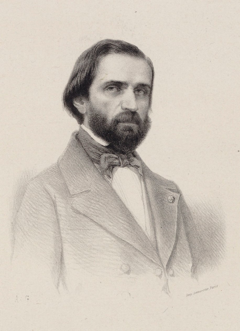 Portræt af komponisten Giuseppe Verdi 1813-1901, ca. 1850. af Unbekannt