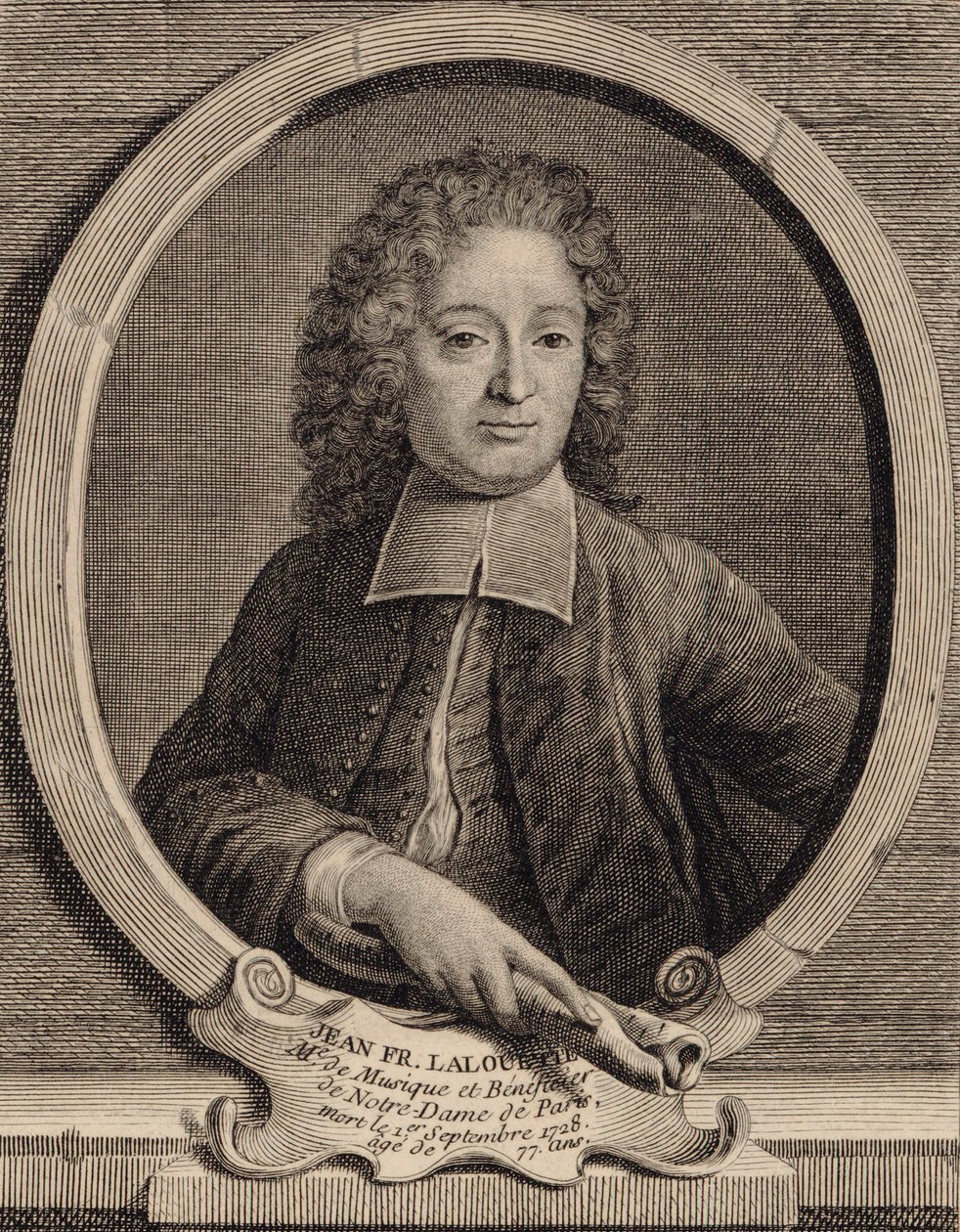 Portræt af komponisten Jean-Francois Lallouette 1651-1728. af Unbekannt
