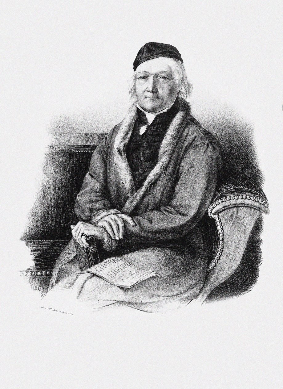 Portræt af komponisten Johann Christian Heinrich Rinck 1770-1846. af Unbekannt