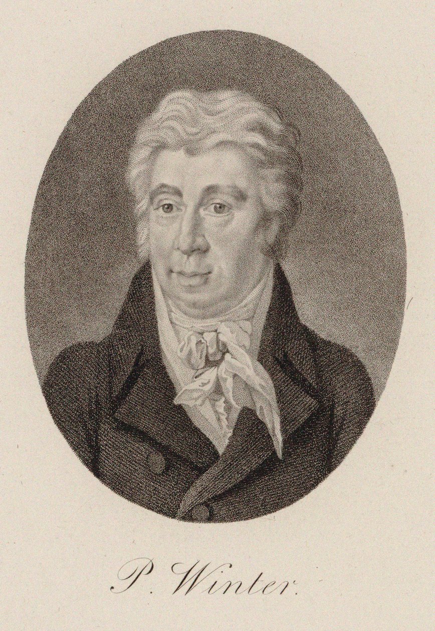 Portræt af komponisten Peter von Winter 1754-1825, ca 1825. af Unbekannt