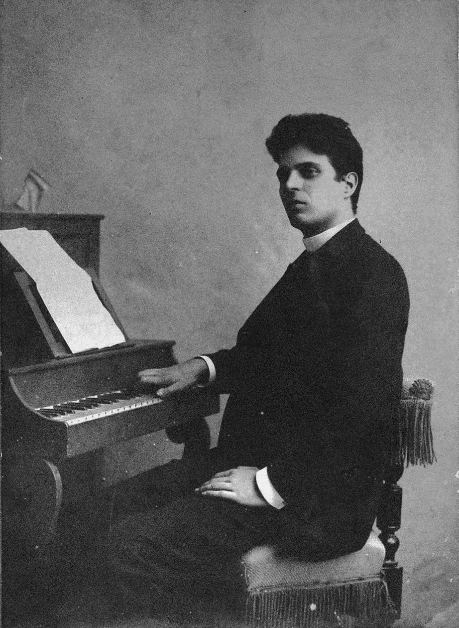 Portræt af komponisten Pietro Mascagni 1863-1945, ca. 1890. af Unbekannt