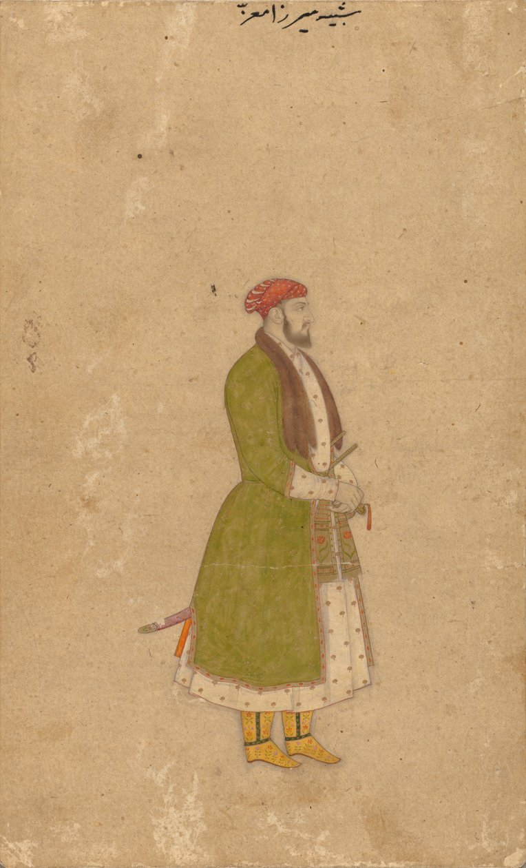 Portræt af hofmanden Mirza Muizz, ca. 1680-1700. af Unbekannt