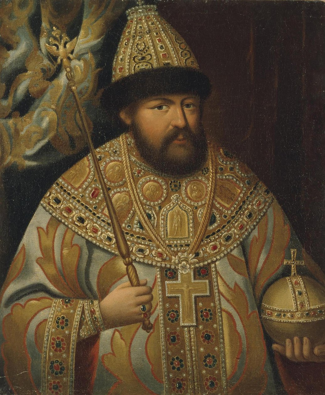 Portræt af zaren Alexis I Mikhailovich af Rusland 1629-1676, slutningen af det 18. århundrede. af Unbekannt