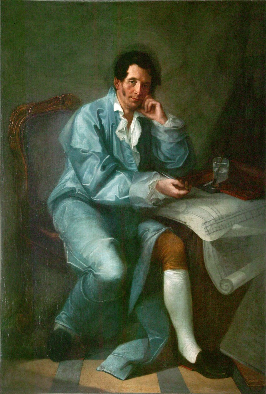 Portræt af arkitekten Jean-Baptiste Vallin de la Mothe