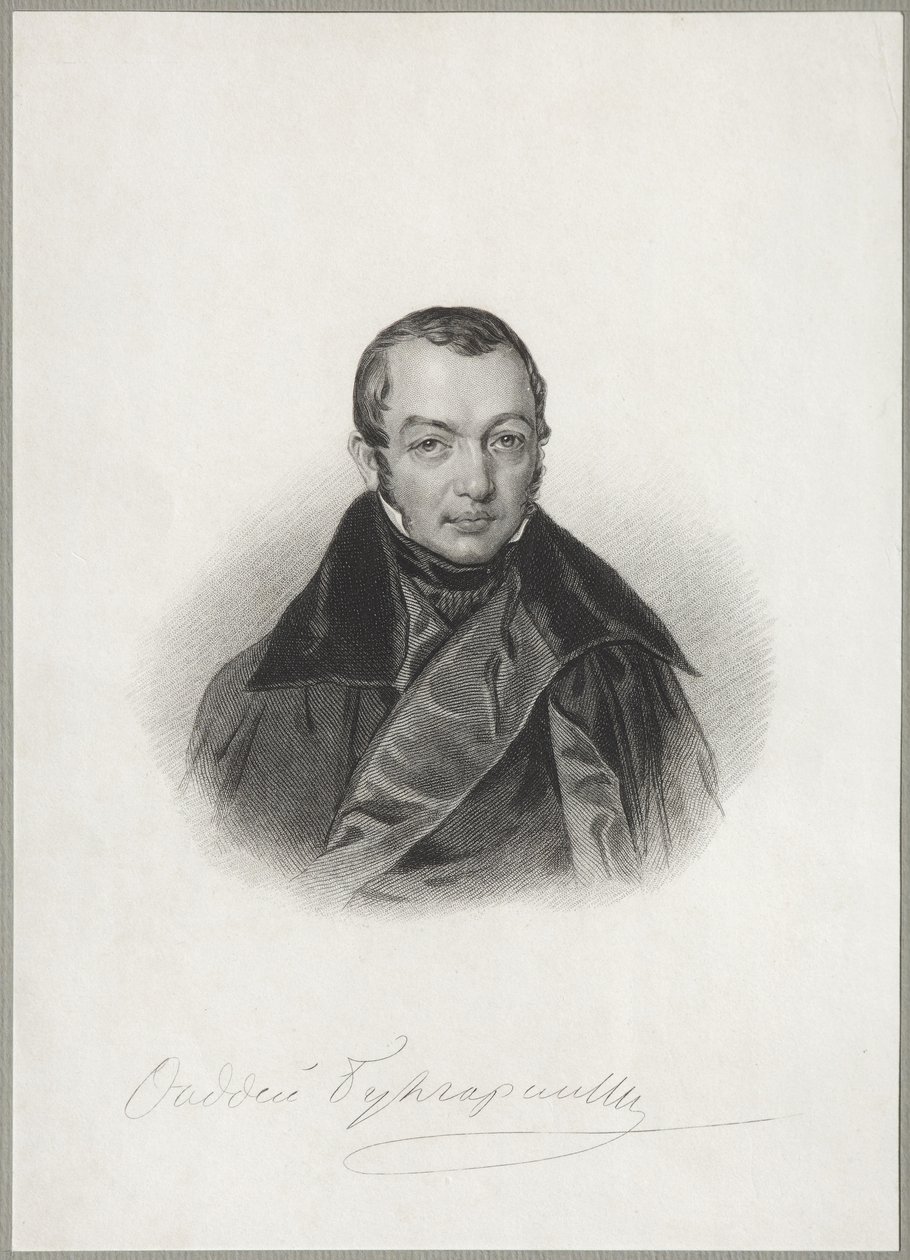 Portræt af forfatteren Faddei Bulgarin 1789-1859, 1841 af Unbekannt