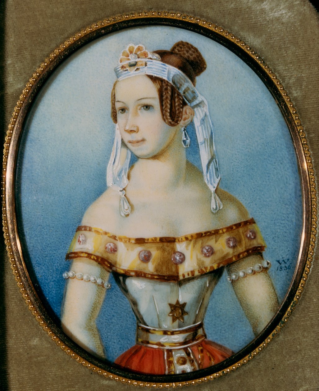 Portræt af ballerinaen Varvara Volkova 1816-1898, 1836 af Unbekannt