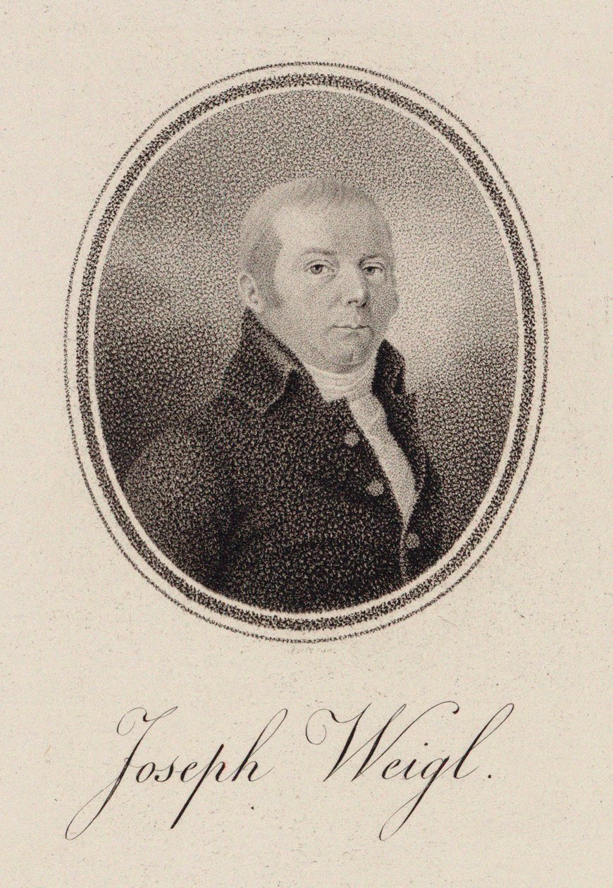 Portræt af cellisten Joseph Franz Weigl 1740-1820, ca. 1785. af Unbekannt