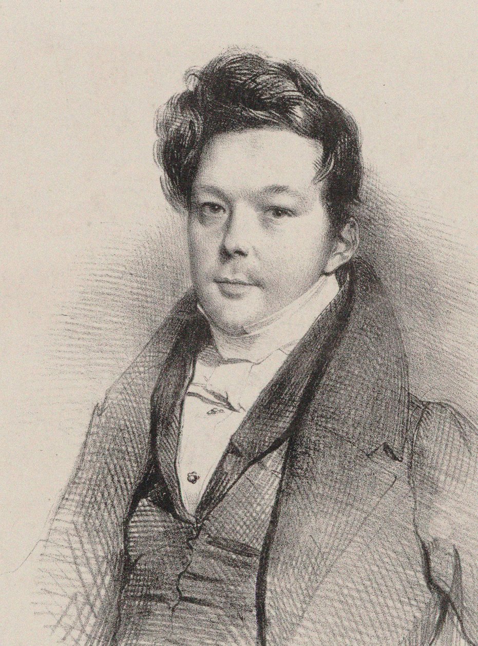 Portræt af komponisten Auguste-Mathieu Panseron 1796-1859, 1820. af Unbekannt