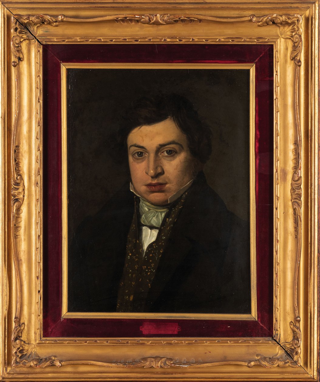 Portræt af komponisten Gioachino Antonio Rossini 1792-1868. af Unbekannt