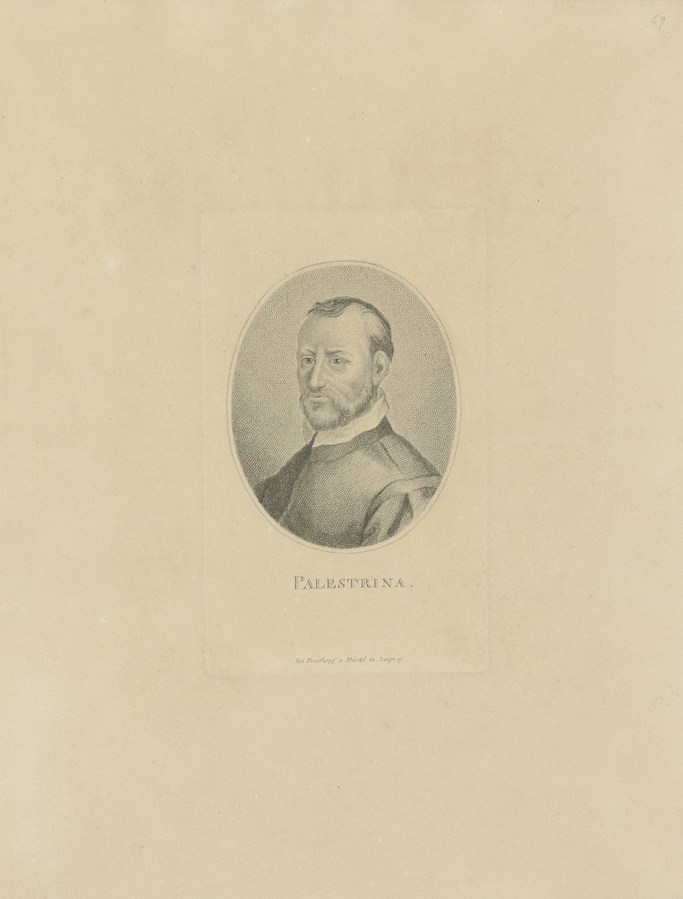 Portræt af komponisten Giovanni Pierluigi da Palestrina 1526-1594, ca. 1800. af Unbekannt