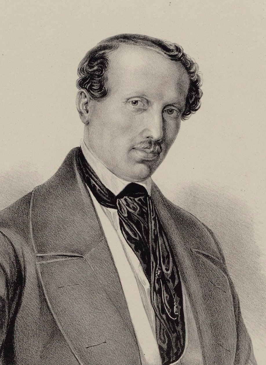 Portræt af komponisten Hans Christian Lumbye 1810-1874, ca. 1850. af Unbekannt