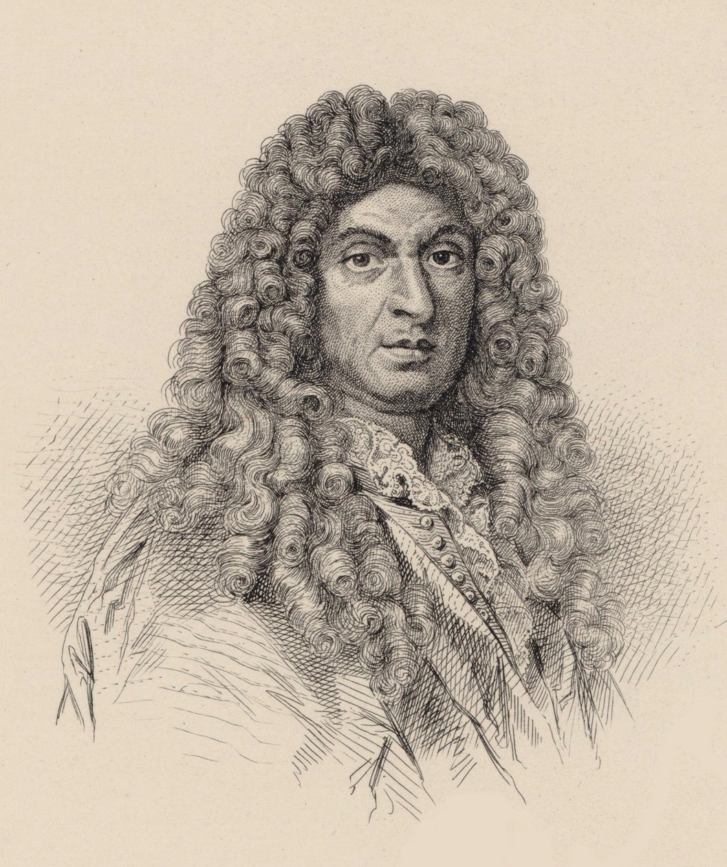 Portræt af komponisten Jean-Baptiste Lully 1632-1687. af Unbekannt
