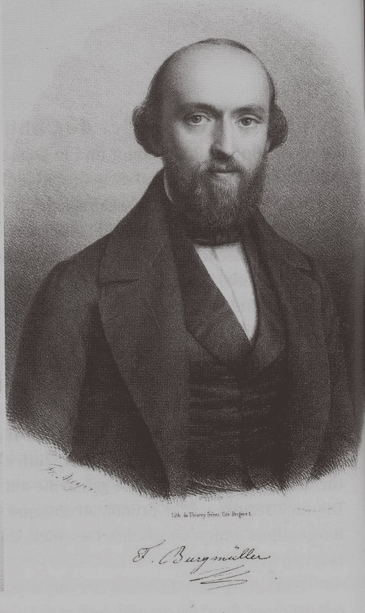 Portræt af komponisten Johann Friedrich Franz Burgmüller 1806-1874, ca. 1840 af Unbekannt