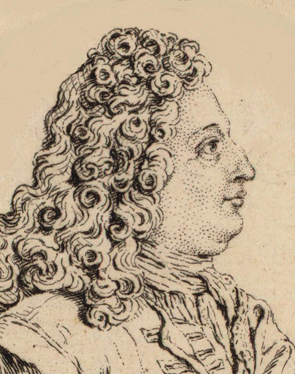 Portræt af komponisten Marin Marais 1656-1728. af Unbekannt