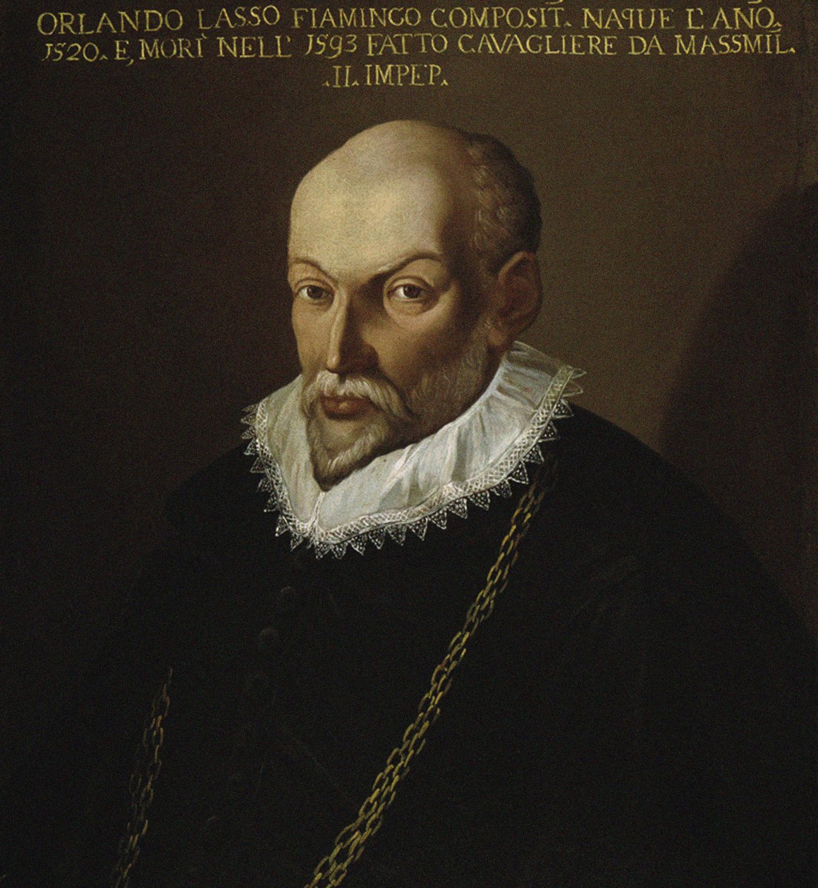 Portræt af komponisten Roland de Lassus 1532-1594. af Unbekannt