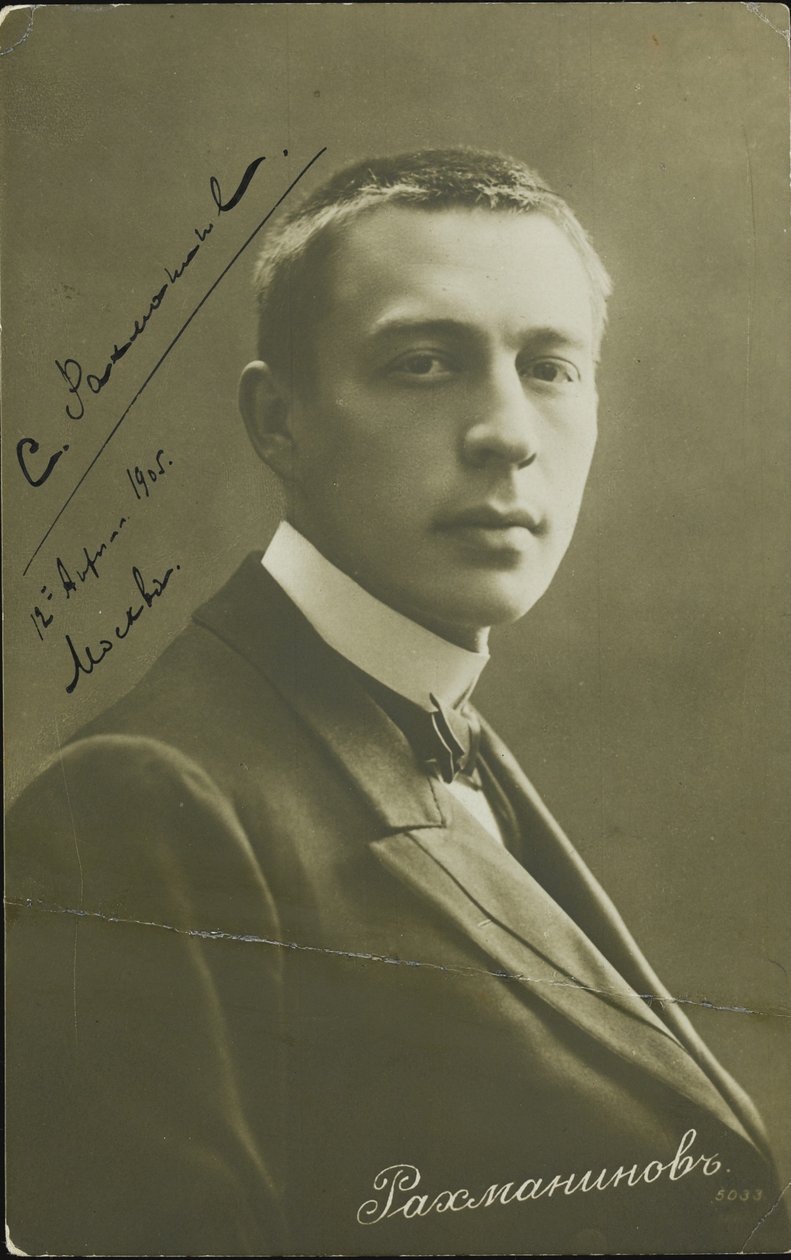 Portræt af komponisten Sergei Rakhmaninov 1873-1943, ca. 1905 af Unbekannt