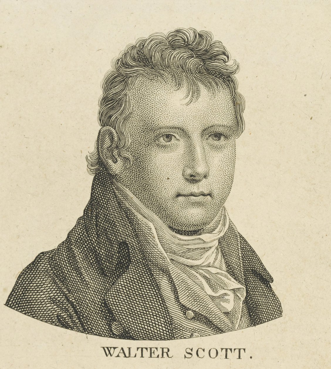 Portræt af den historiske romanforfatter og digter Sir Walter Scott 1771-1832, ca. 1800. af Unbekannt