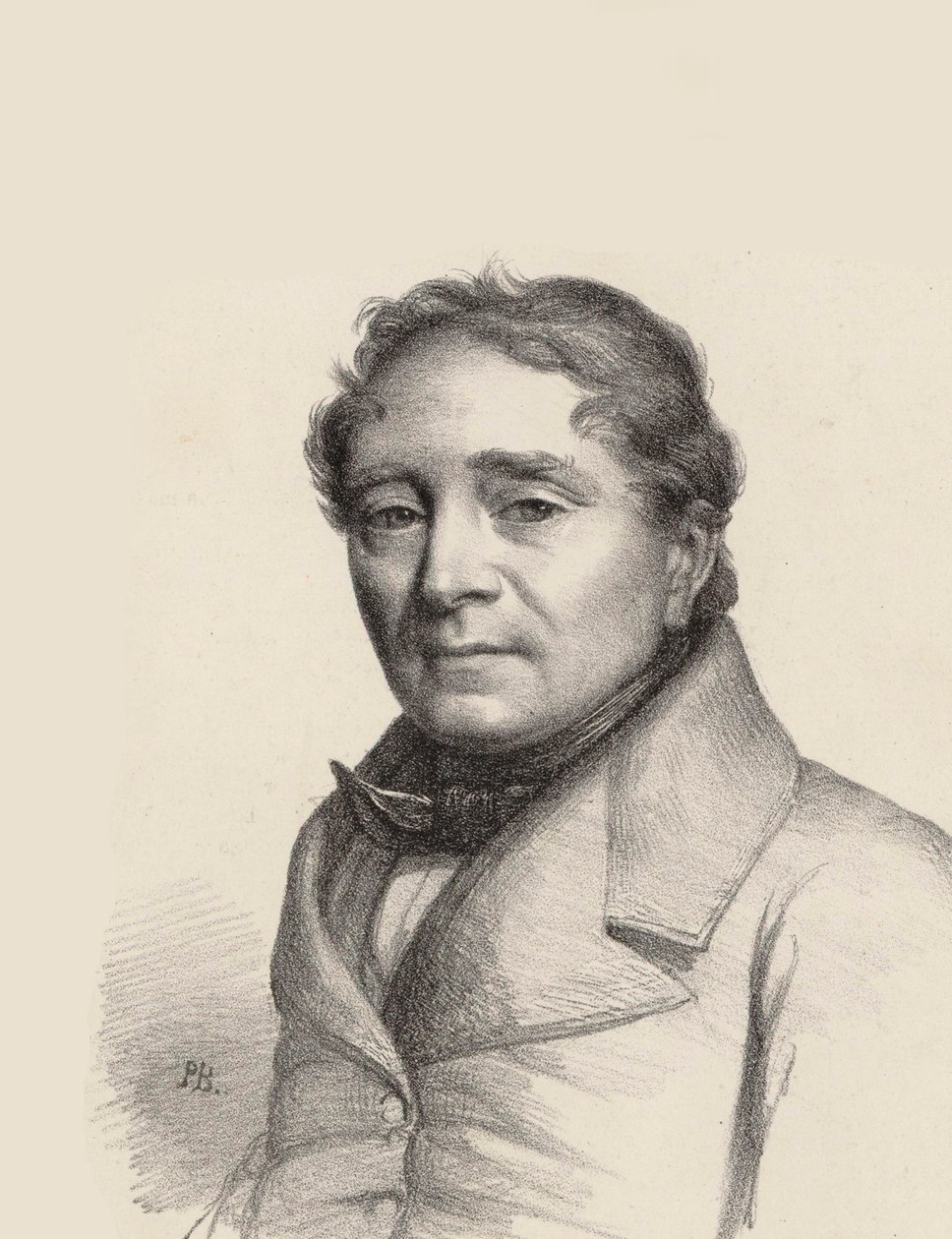 Portræt af operasangeren Louis Antoine Eléonore Ponchard 1787-1866, 1845. af Unbekannt