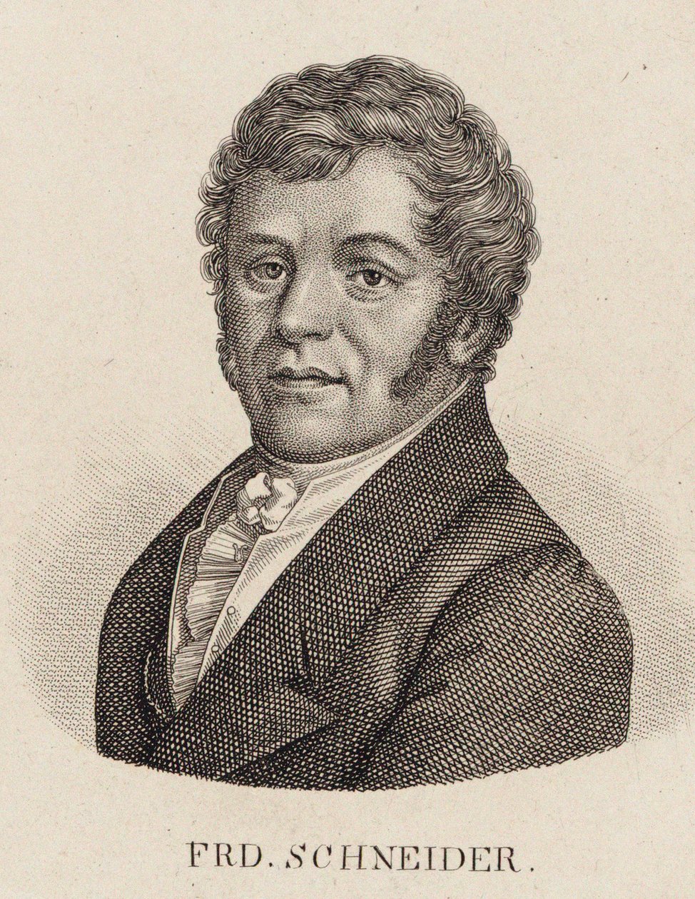 Portræt af organisten og komponisten Friedrich Schneider 1786-1853. af Unbekannt