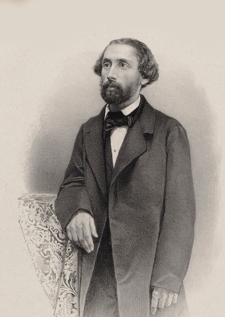 Portræt af pianisten og komponisten Julius Schulhoff 1825-1898, 1860. af Unbekannt