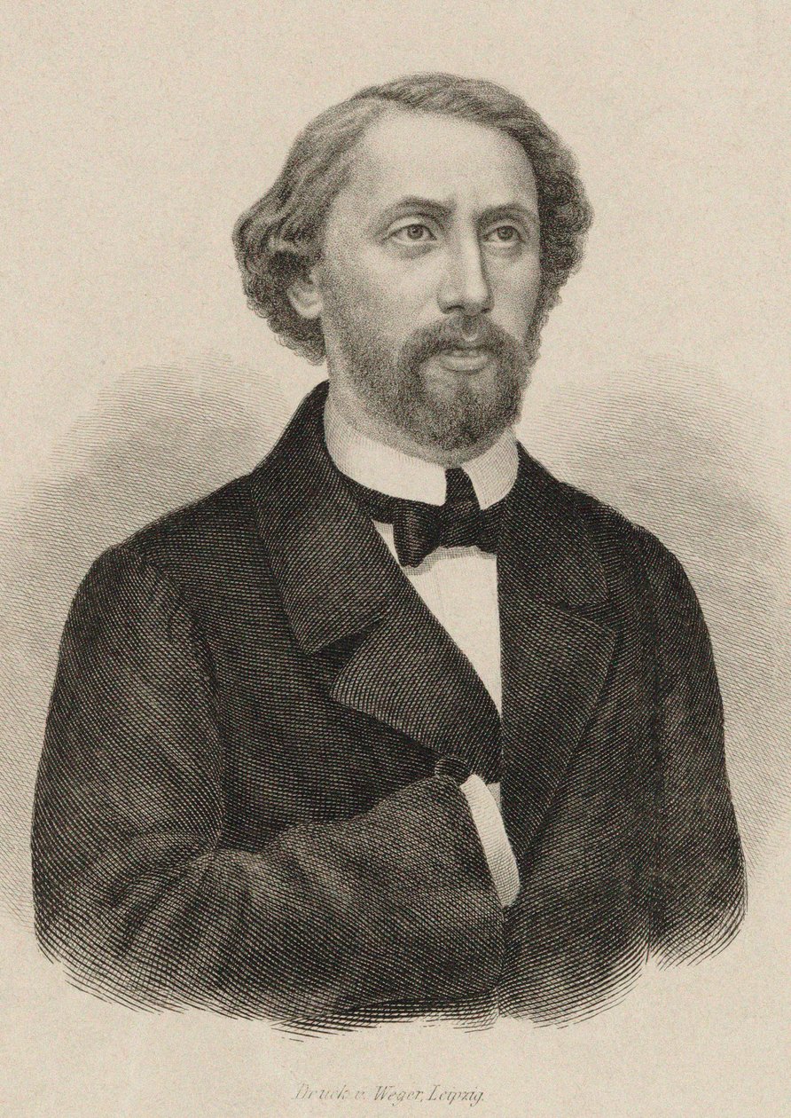 Portræt af pianisten og komponisten Julius Schulhoff 1825-1898, 1860. af Unbekannt