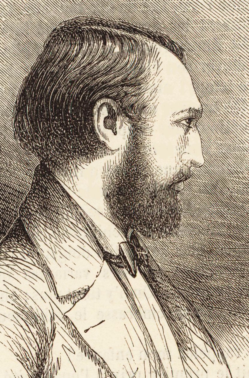 Portræt af pianisten og komponisten Louis Lacombe 1818-1884. af Unbekannt