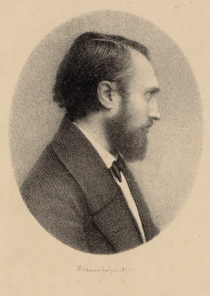 Portræt af pianisten og komponisten Louis Lacombe 1818-1884. af Unbekannt