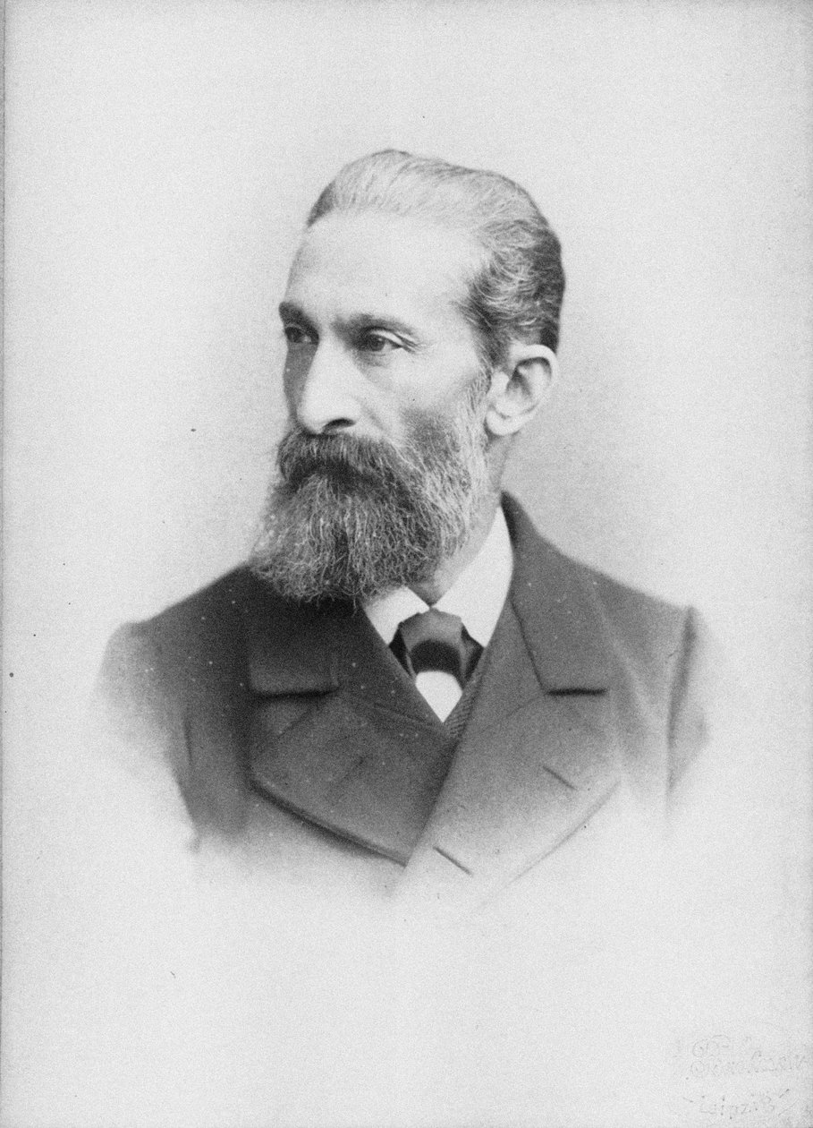 Portræt af pianisten og komponisten Salomon Jadassohn 1831-1902. af Unbekannt