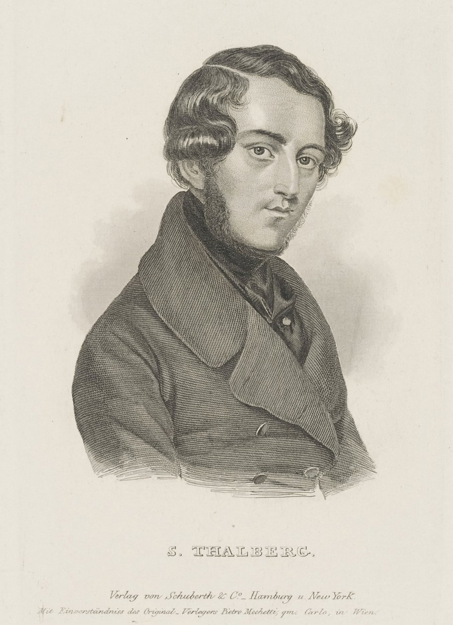 Portræt af pianisten og komponisten Sigismund Thalberg 1812-1871, ca. 1850. af Unbekannt