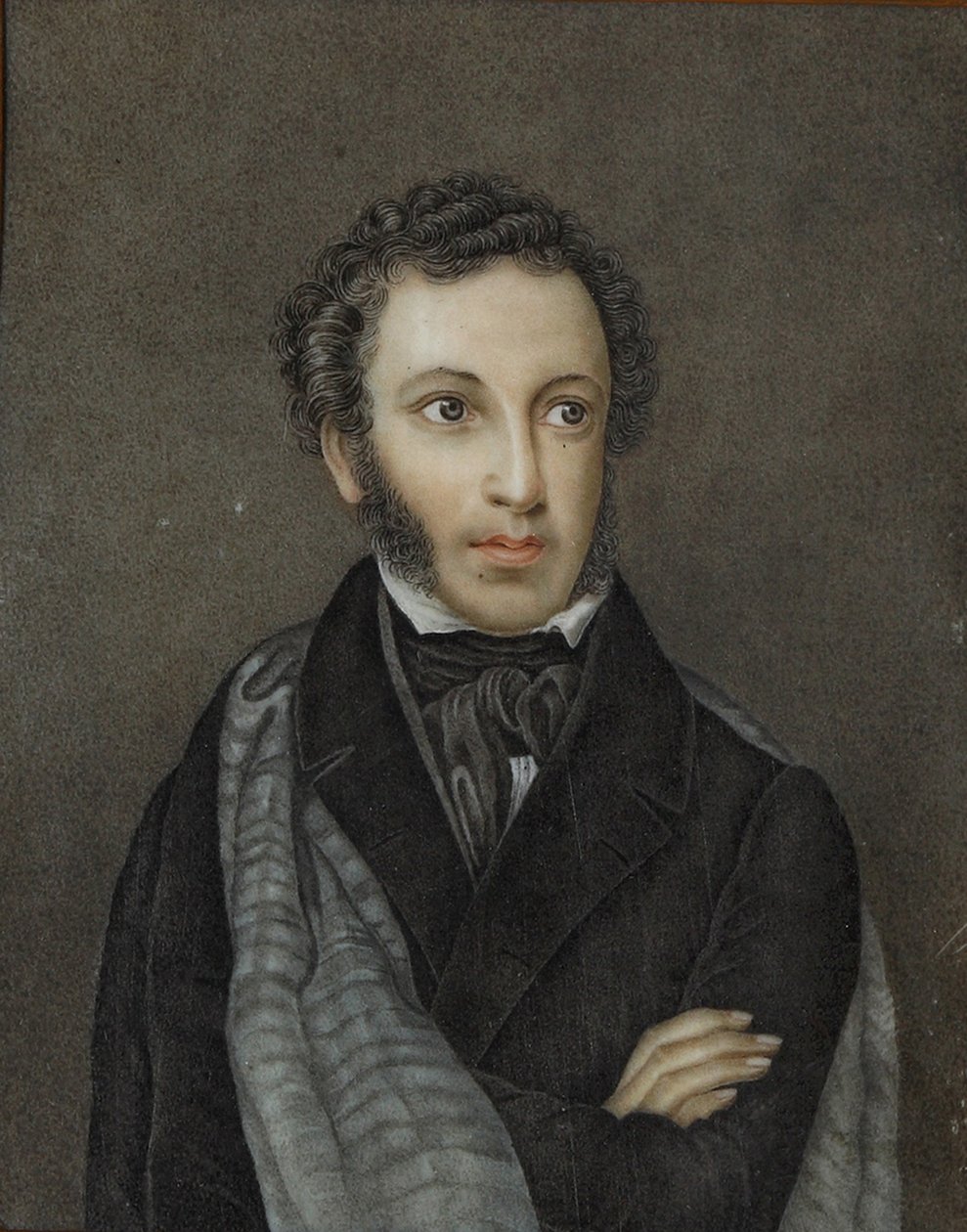 Portræt af digteren Alexander Sergeyevich Pushkin 1799-1837, første kvartal af det 19. af Unbekannt